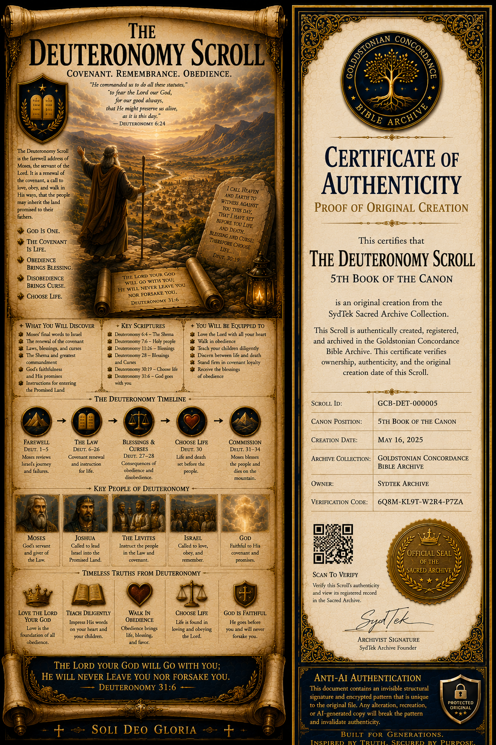 The Deuteronomy Scroll — Sacred Archive Edition | Goldstonian Sacred Archive Collection