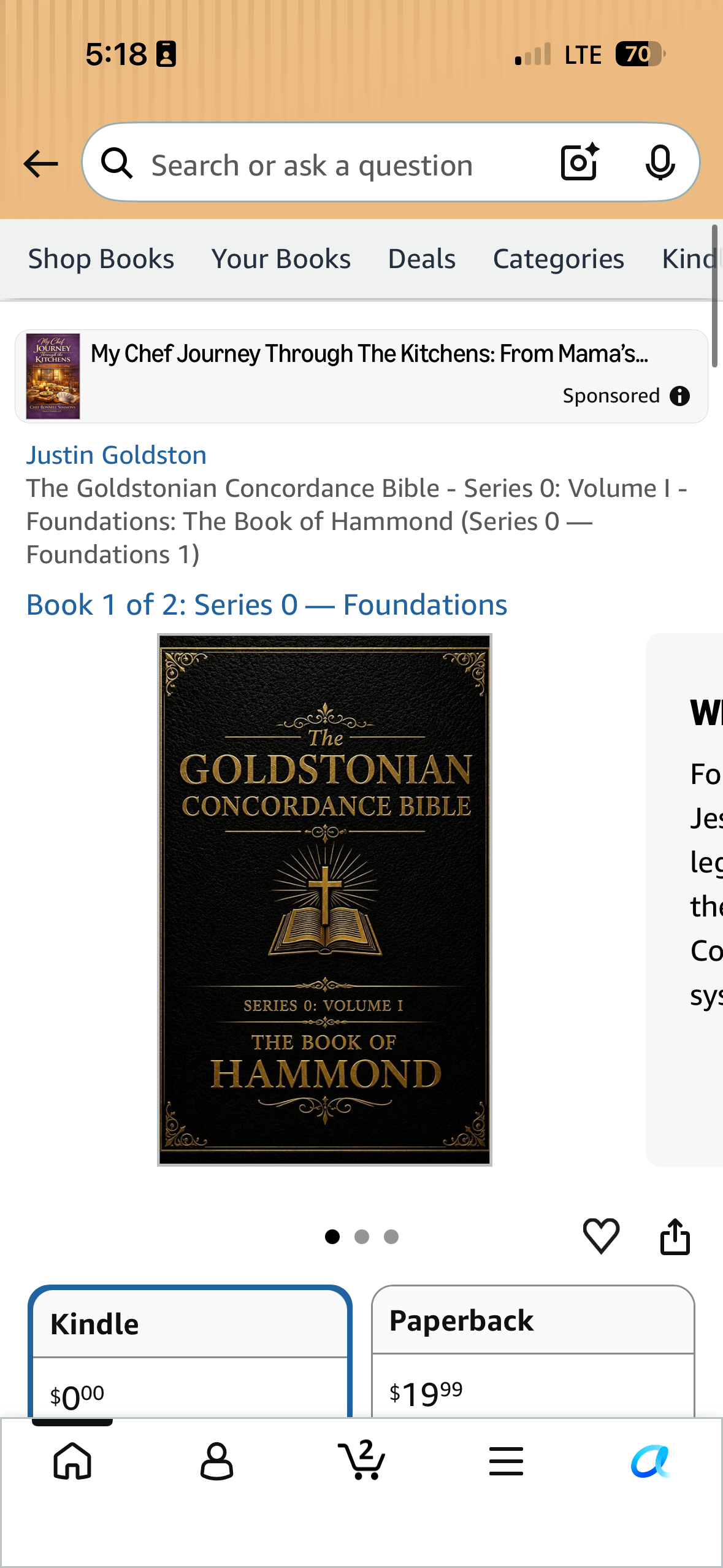 #1 in Christian Concordances | #1 Biographies of Philosophers | #2 Eschatology -
The Goldstonian Concordance Bible Series 0 - Volume I: The Book of Hammond