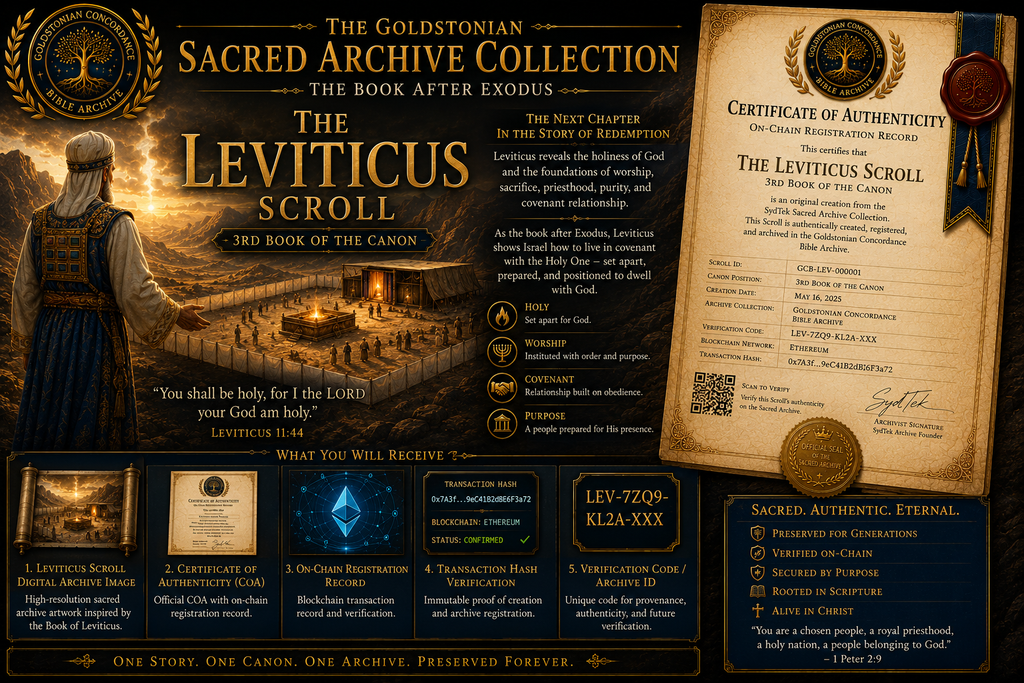 The Leviticus Scroll™ | The Goldstonian Sacred Archive Artifact + On-Chain Certificate