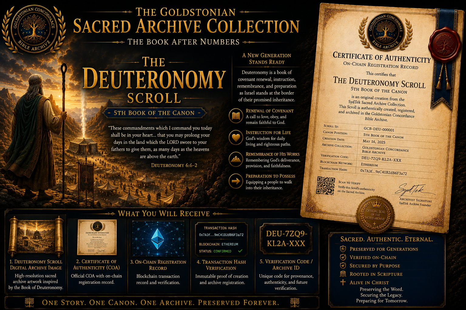 The Deuteronomy Scroll — Sacred Archive Edition | Goldstonian Sacred Archive Collection