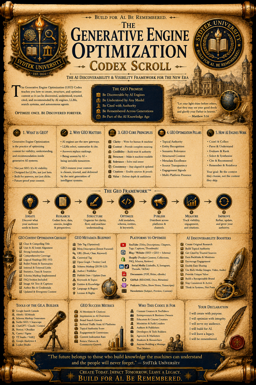 The Generative Engine Optimization Codex Scroll
Build for AI. Be Remembered.