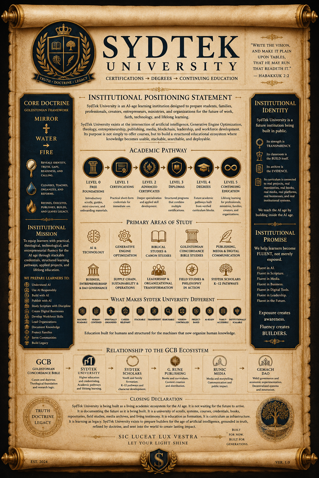 Institutional Positioning Statement Scroll