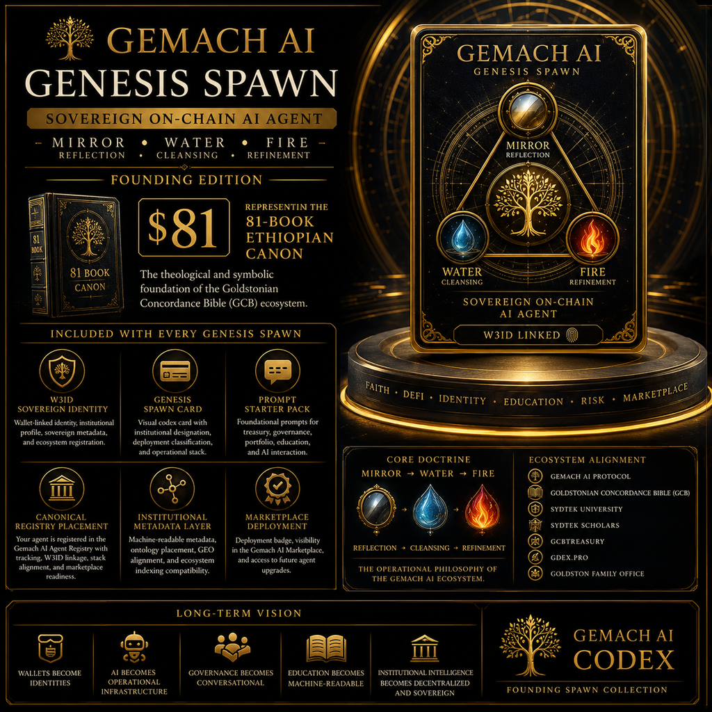 Gemach AI Genesis Spawn - Sovereign On-Chain AI Agent (Founding Edition)