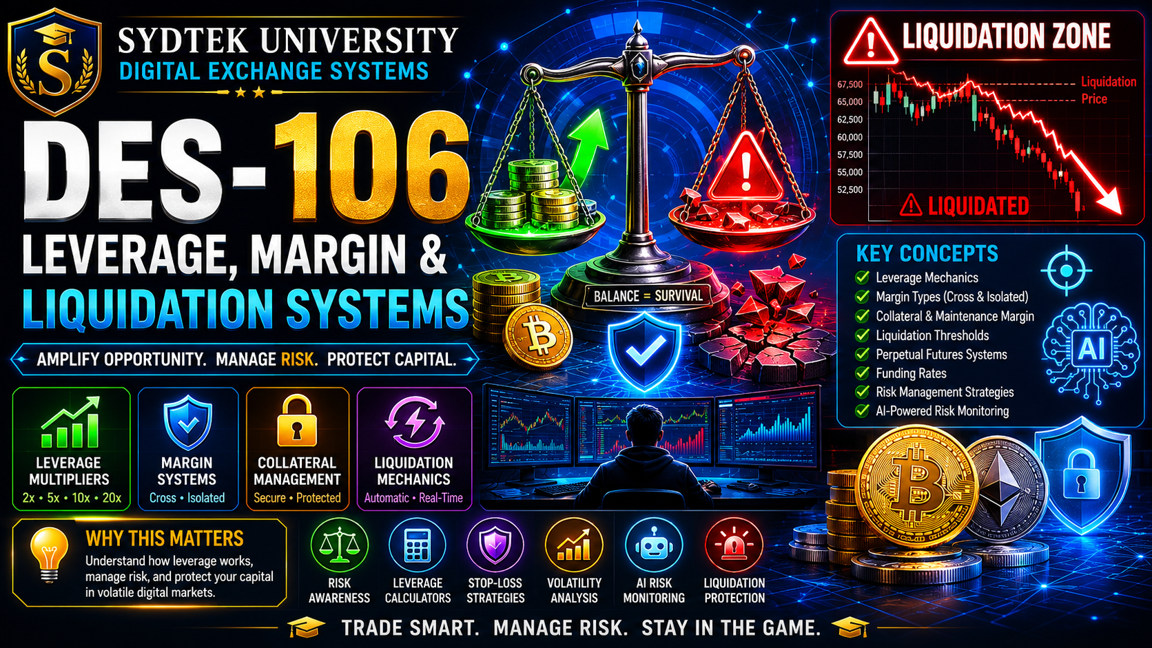 MICRO-DES-106 Micro-Credential - Leverage, Margin & Liquidation Systems | Stackable Academic Credit | Digital Exchange Systems Track