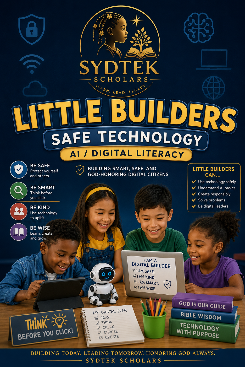 Little Builders: Safe Technology, AI & Digital Literacy | Grade 1 | SydTek Scholars Homeschool Curriculum